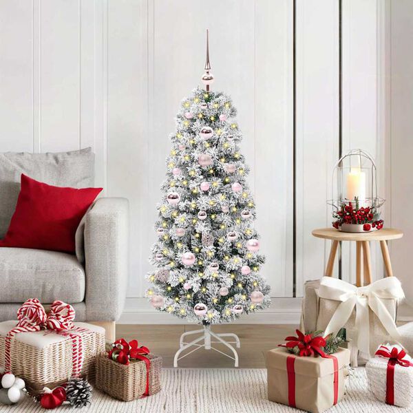 vidaXL &Aacute;rvore de Natal Articulada Artificial Verde e Branco 120 cm
