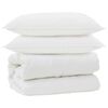 vidaXL Duvet com Travesseiros 3 unid. Branco Microfibra