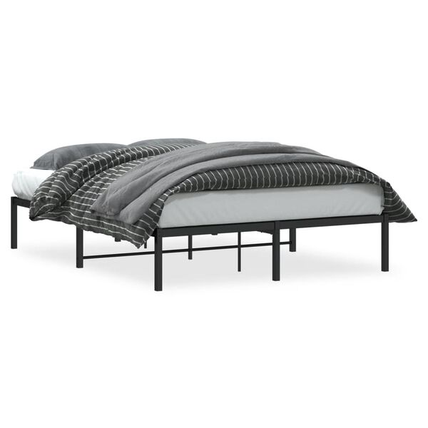 vidaXL Estrutura de cama 140x200 cm metal preto