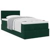 vidaXL Estrutura de cama otomana colch&atilde;o 90x200 cm veludo verde escuro