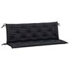 vidaXL Almofad&otilde;es p/ banco jardim 2 pcs 150x50x7cm tecido xadrez preto