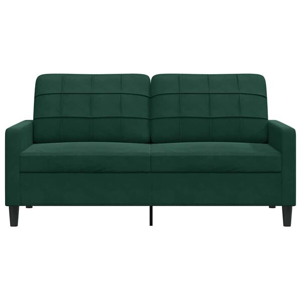 vidaXL Sof&aacute; de 2 lugares 140 cm veludo verde-escuro