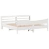 vidaXL Estrutura de cama com cabeceira 180x200cm pinho maci&ccedil;o branco