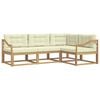 vidaXL Conjunto de Sof&aacute;s para Exterior 3 pcs Branco e Creme Poli&eacute;ster