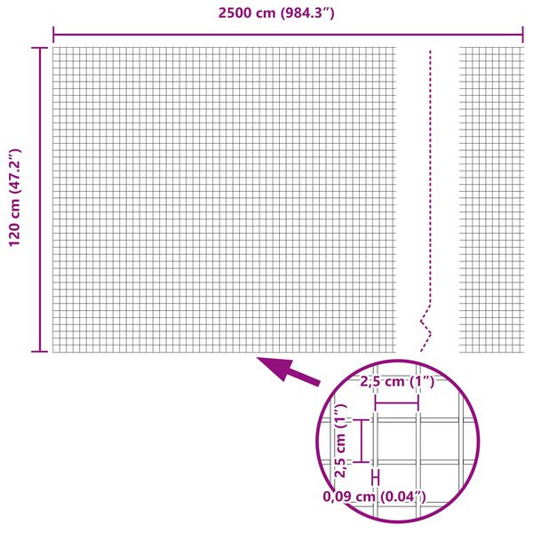 vidaXL Cerca de Arame Soldado Verde 1.2 x 25 m