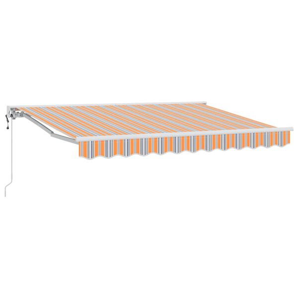 vidaXL Toldo Retr&aacute;til Azul e Laranja 250 x 200 cm Poli&eacute;ster e Metal
