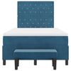 vidaXL Cama Box com colch&atilde;o Azul escuro 120 x 190 cm Veludo