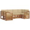 vidaXL Conjunto de Sof&aacute; Sectional com almofada 6 pcs Natural