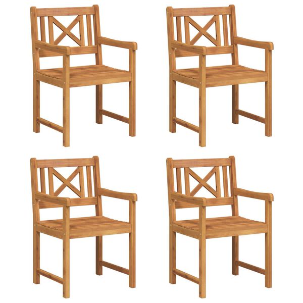 vidaXL Cadeira de Jardim 4 pcs Castanho 56 x 56 x 90cm