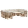 vidaXL Conjunto de Sof&aacute;s para Exterior Natural e Branco Creme