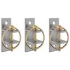 vidaXL Ganchos de parede para baldes 3 pcs a&ccedil;o prateado e castanho