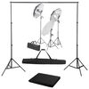 vidaXL Kit de est&uacute;dio fotogr&aacute;fico com conjunto de ilumina&ccedil;&atilde;o e fundo
