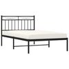 vidaXL Estrutura de cama com cabeceira 100x200 cm metal preto