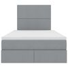 vidaXL Cama com arruma&ccedil;&atilde;o e colch&atilde;o Cinzento-claro 120 x 190 cm tecido