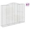 vidaXL Cestos gabi&atilde;o arqueados 7pcs 300x50x220/240cm ferro galvanizado