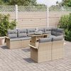 vidaXL Conjunto de Sof&aacute; de Jardim 9 pcs Bege Rattan Sint&eacute;tico