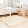vidaXL Tapete shaggy de pelo alto NAVARRA 120x120 cm poliéster creme