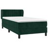 vidaXL Cama com molas/colch&atilde;o 90x190 cm veludo verde-escuro