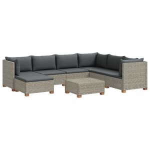 vidaXL 8 unid. Conjunto de Lounge em Rattan com Almofadas GENDT