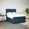vidaXL Cama com molas/colch&atilde;o 160x200 cm veludo azul-escuro
