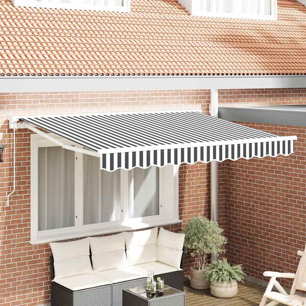 vidaXL Estrutura de Toldo Manual Antracite e Branco 300 x 200 cm