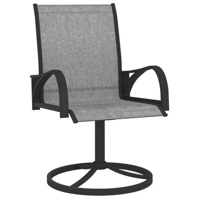 vidaXL Cadeiras de jardim giratórias 2 pcs textilene e aço cinzento