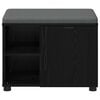 vidaXL Banco de Hall com almofada Carvalho Preto 60 x 38 x 46 cm