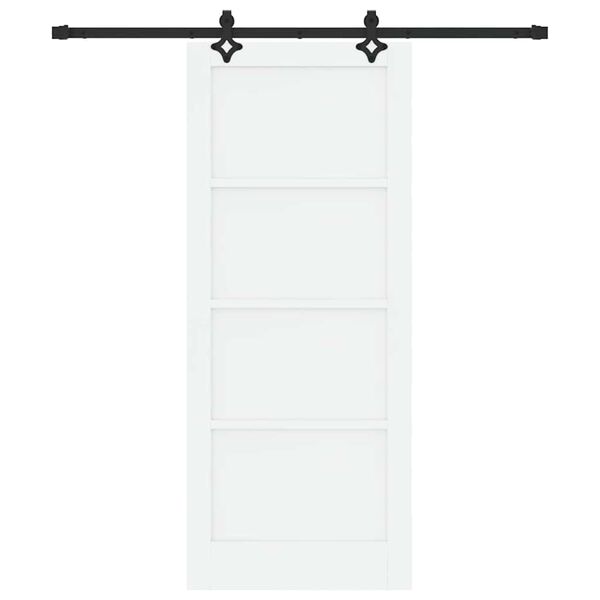 vidaXL Porta Deslizante Branco e Preto 83 x 202 cm