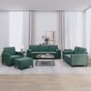 vidaXL 4 pcs conjunto de sof&aacute;s com almofadas veludo verde-escuro