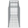 vidaXL Cestos gabião arqueados 4 pcs 300x50x80/100cm ferro galvanizado