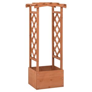 vidaXL Vaso de treli&ccedil;a com arco 49x39x117 cm madeira de abeto
