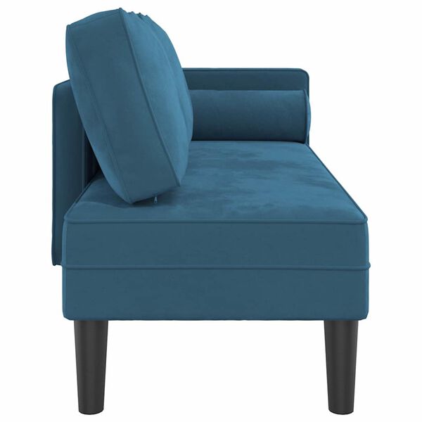 vidaXL Chaise lounge com almofad&otilde;es veludo azul