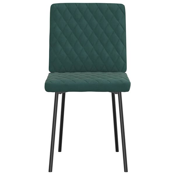 vidaXL Cadeiras de jantar 6 pcs veludo verde-escuro