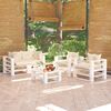 vidaXL Conj. lounge de paletes para jardim 5 pcs c/ almofad&otilde;es pinho