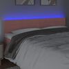 vidaXL Cabeceira de cama c/ luzes LED veludo 180x5x78/88 cm rosa