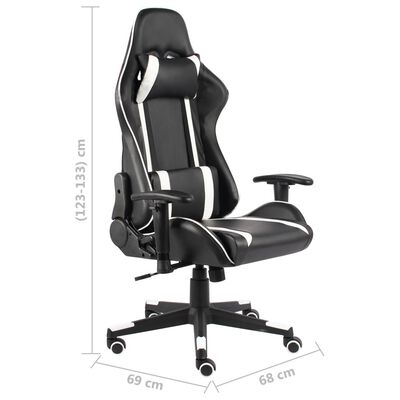 vidaXL Cadeira de gaming giratória PVC branco