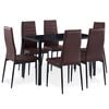 vidaXL Conjunto de jantar 7 pcs castanho