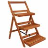 vidaXL Suporte plantas 3 prateleiras 50x63x80 cm madeira ac&aacute;cia maci&ccedil;a