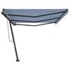 vidaXL Toldo retrátil manual independente 600x300 cm azul e branco