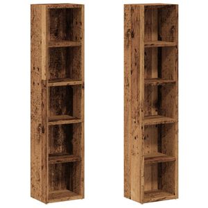 vidaXL Arm&aacute;rios p/ CD 2 pcs 21x16x93,5 cm deriv. madeira madeira velha
