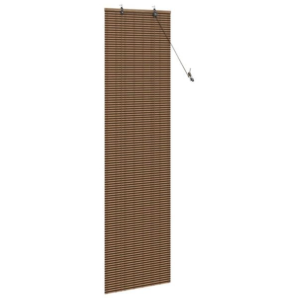 vidaXL Estores de rolo com cortinas Manual Castanho 60 x 220 cm Bambu