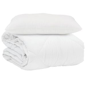 vidaXL Edredom de Ver&atilde;o Simples 2 pcs Branco Microfibra