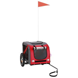 vidaXL Reboque bicicleta animais tecido oxford/ferro vermelho/cinzento