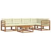 vidaXL Conjunto de Sof&aacute;s para Exterior 6 pcs Natural e Creme