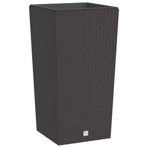 vidaXL Vaso com interior remov&iacute;vel 21 / 49 L vime PP castanho