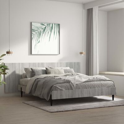 vidaXL Cabeceira cama 240x1,5x80 cm derivados madeira cinzento sonoma
