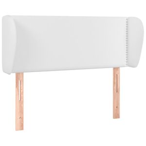 vidaXL Cabeceira cama c/ abas couro artificial 103x23x78/88 cm branco