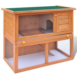 vidaXL gaiola de madeira para coelhos e pequenos animais de estima&ccedil;&atilde;o, com 1 porta, da, para uso externo