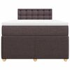vidaXL Cama boxspring com colch&atilde;o 120x190 cm tecido castanho-escuro