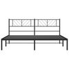 vidaXL Estrutura de cama em metal com cabeceira 180x200 cm preto